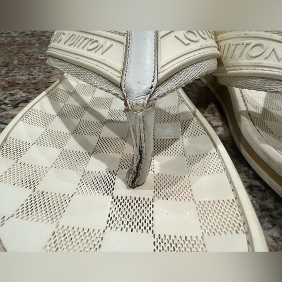 Louis Vuitton Ivory Damier Rubber Sandals